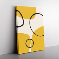Cuadro Decorativo Moderno Piezas Amarillo 90x60 cm