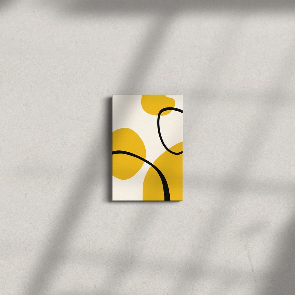 Cuadro Decorativo Moderno Círculos Amarillo 90x60 cm