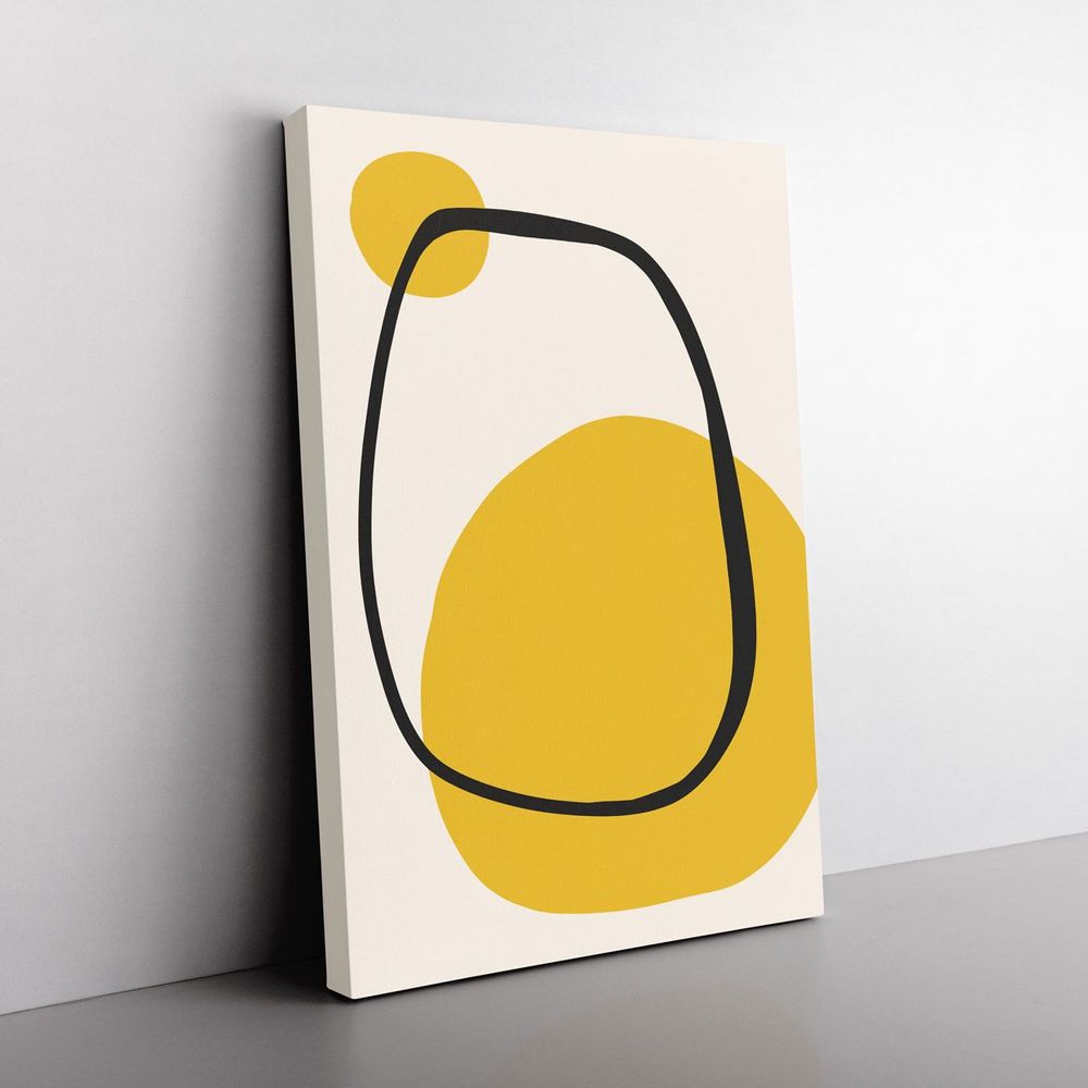 Cuadro Decorativo Moderno Ovalo Amarillo 90x60 cm