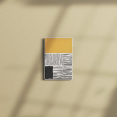 Cuadro Decorativo Moderno Rayas Amarillo 90x60 cm