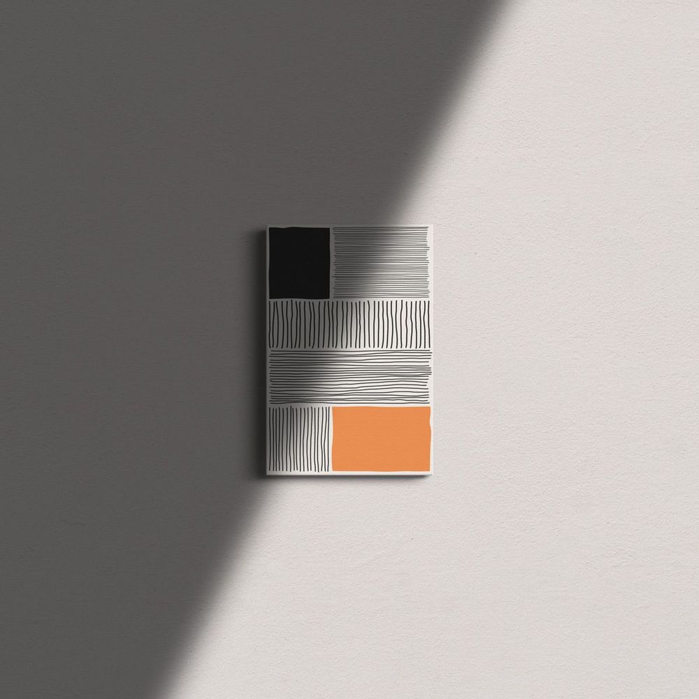 Cuadro Decorativo Moderno Líneas Naranja 60x40 cm