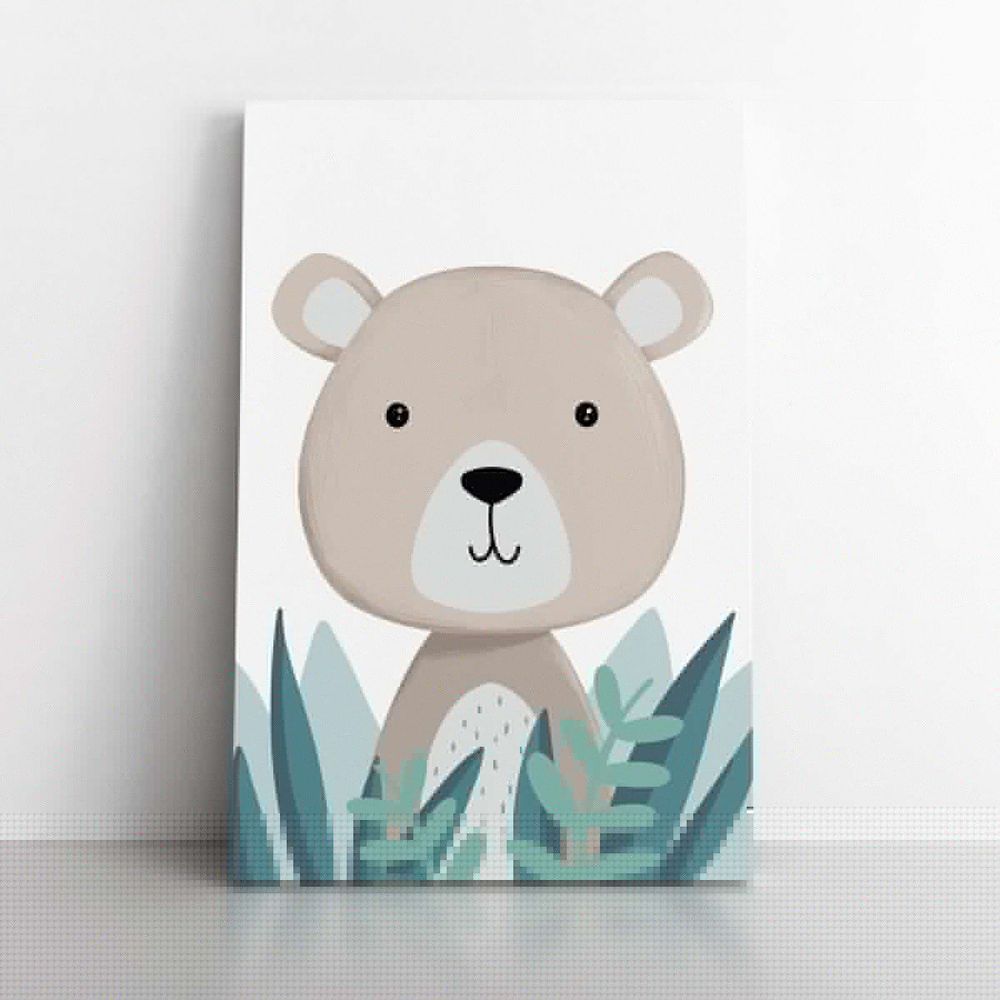 Cuadro Decorativo Infantil Oso Café 60x40 cm