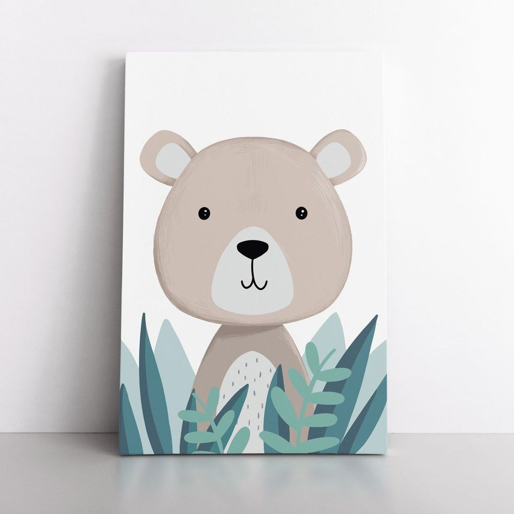 Cuadro Decorativo Infantil Oso Café 90x60 cm