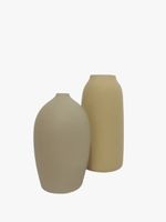 Set De 2 Jarrones Zen Barro Beige