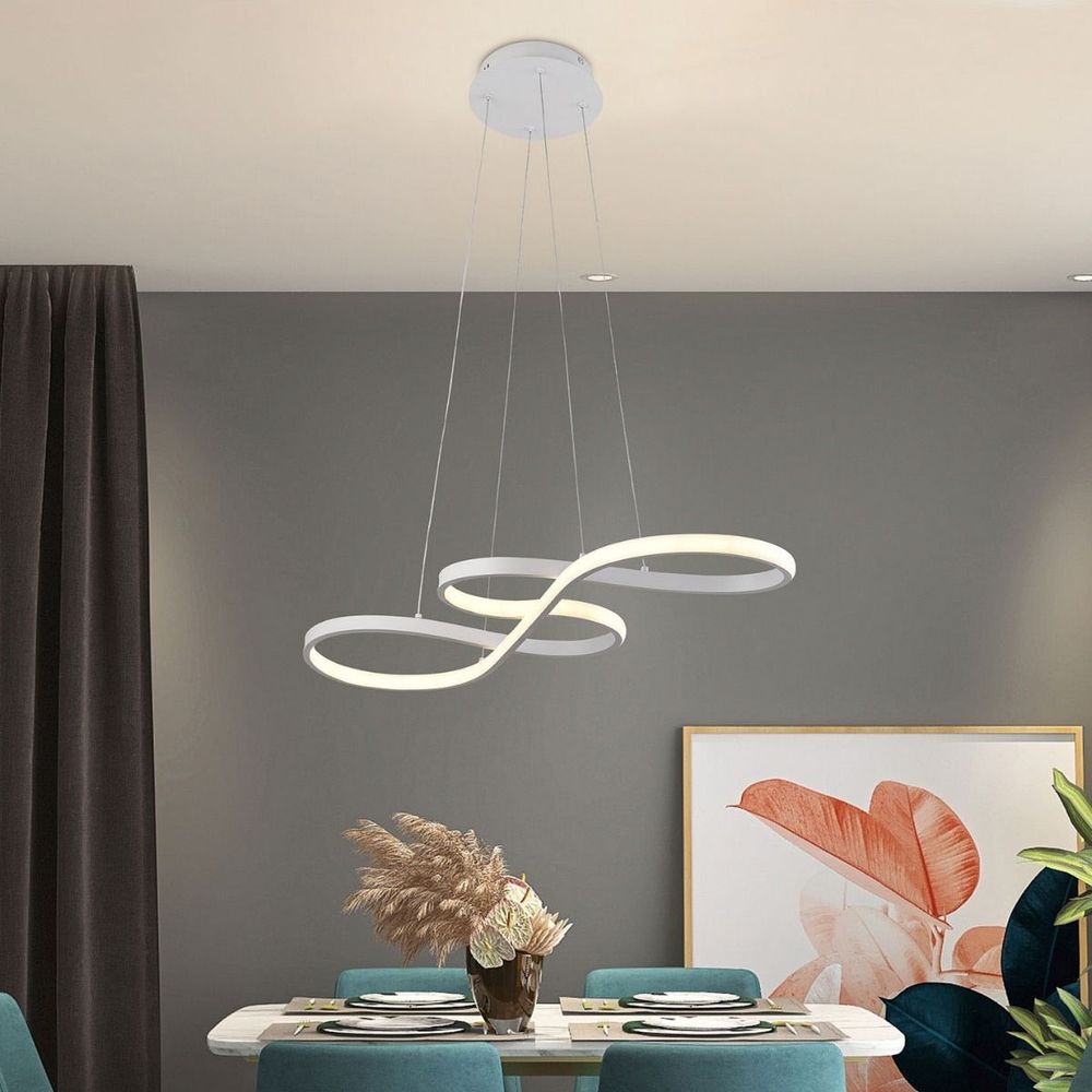 Lampara Colgante Led Flamingo Aluminio Blanco