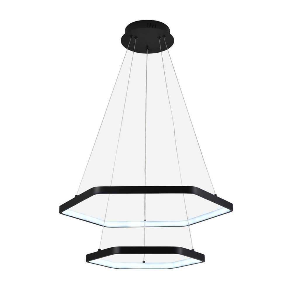 Lampara Colgante Led Deco Aluminio Negro