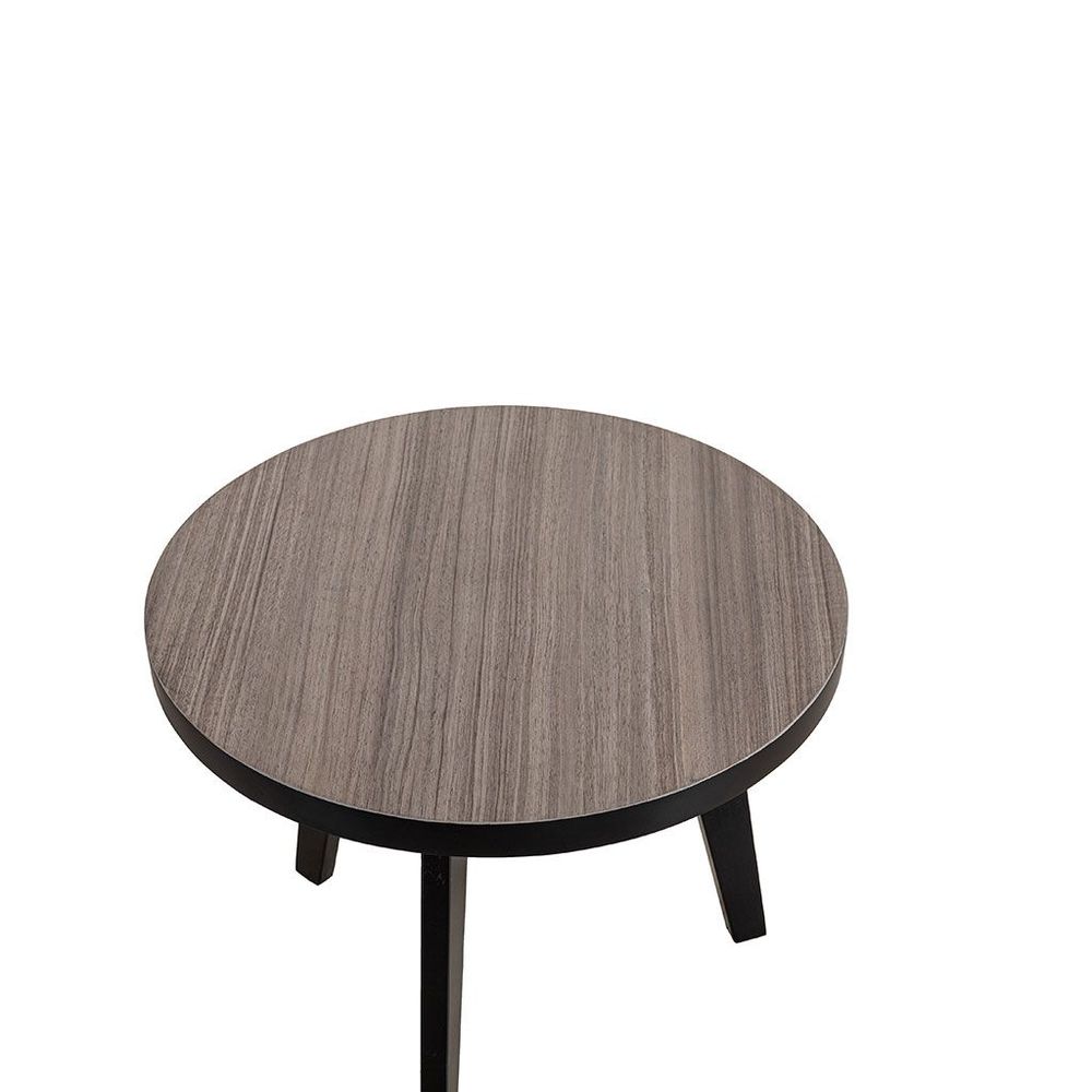 Mesa de Centro Redonda 50 cm  Kalf Gris con Negro