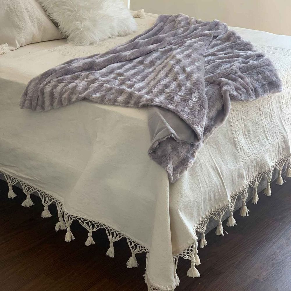 Cobertor Vertical King Size Bizcocho Tejido Natural