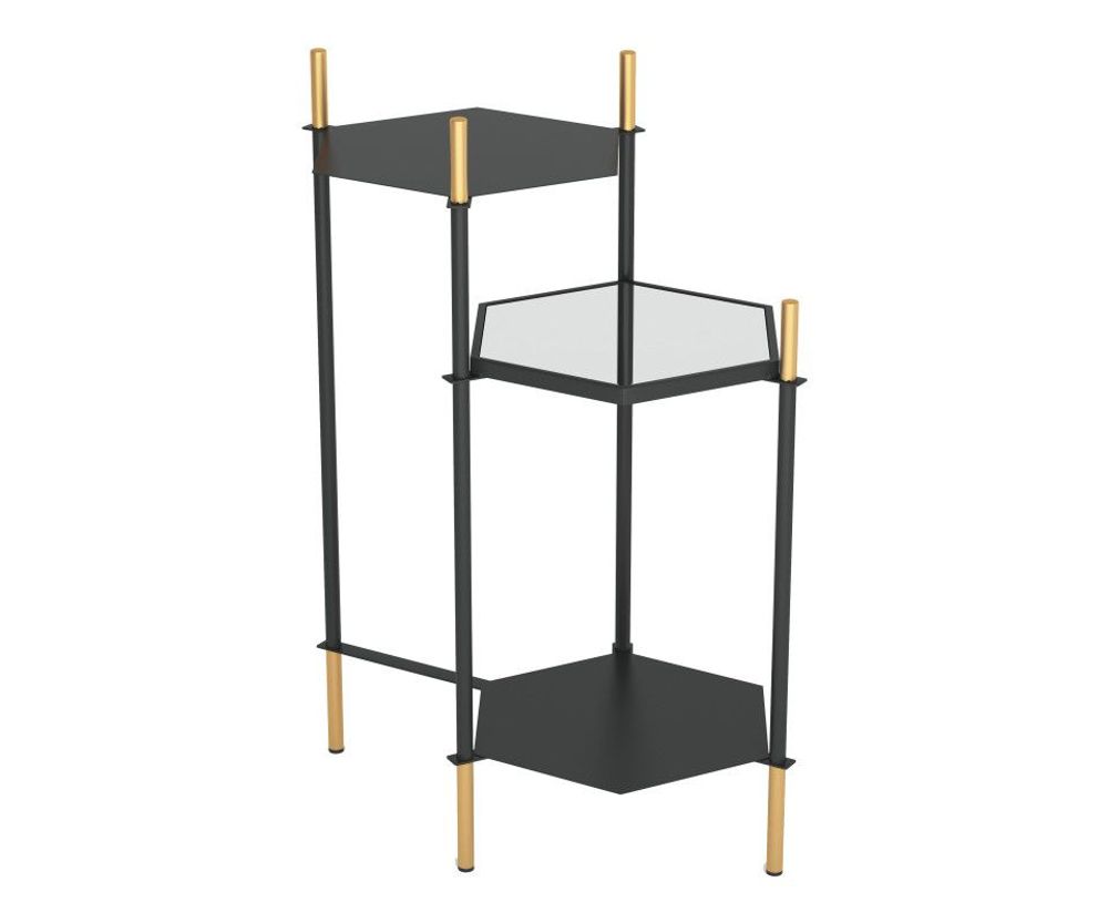 Mesa Ocasional Hexagonal William Metal Negro