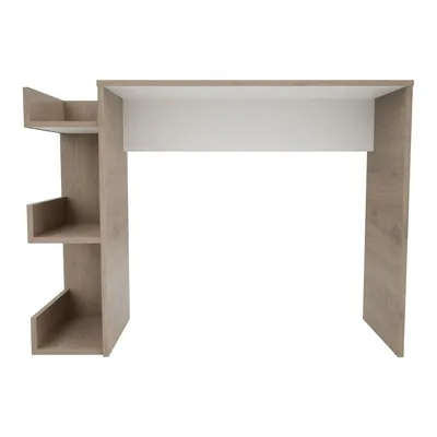 Escritorio Con Librero
 Shelf Madera Gris