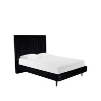 Cama Matrimonial Witt Terciopelo Negro