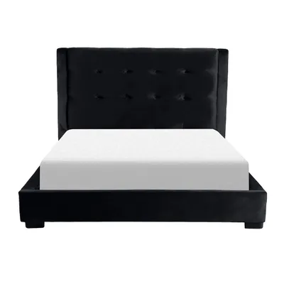 Cama King Size Khali Negro Terciopelo