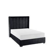 Cama Matrimonial Lenne Negro Terciopelo