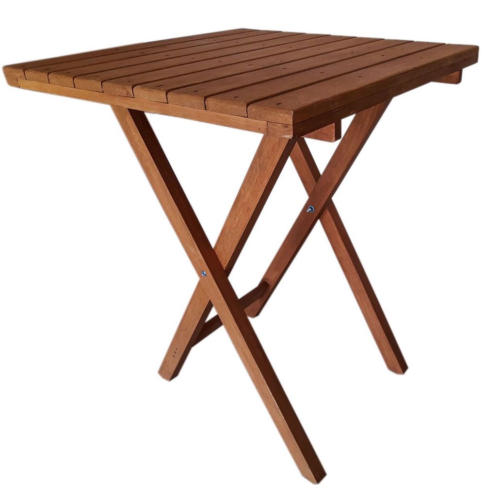 Mesa Alta 60 X 60 cm Cuadrada Bosque Madera Café