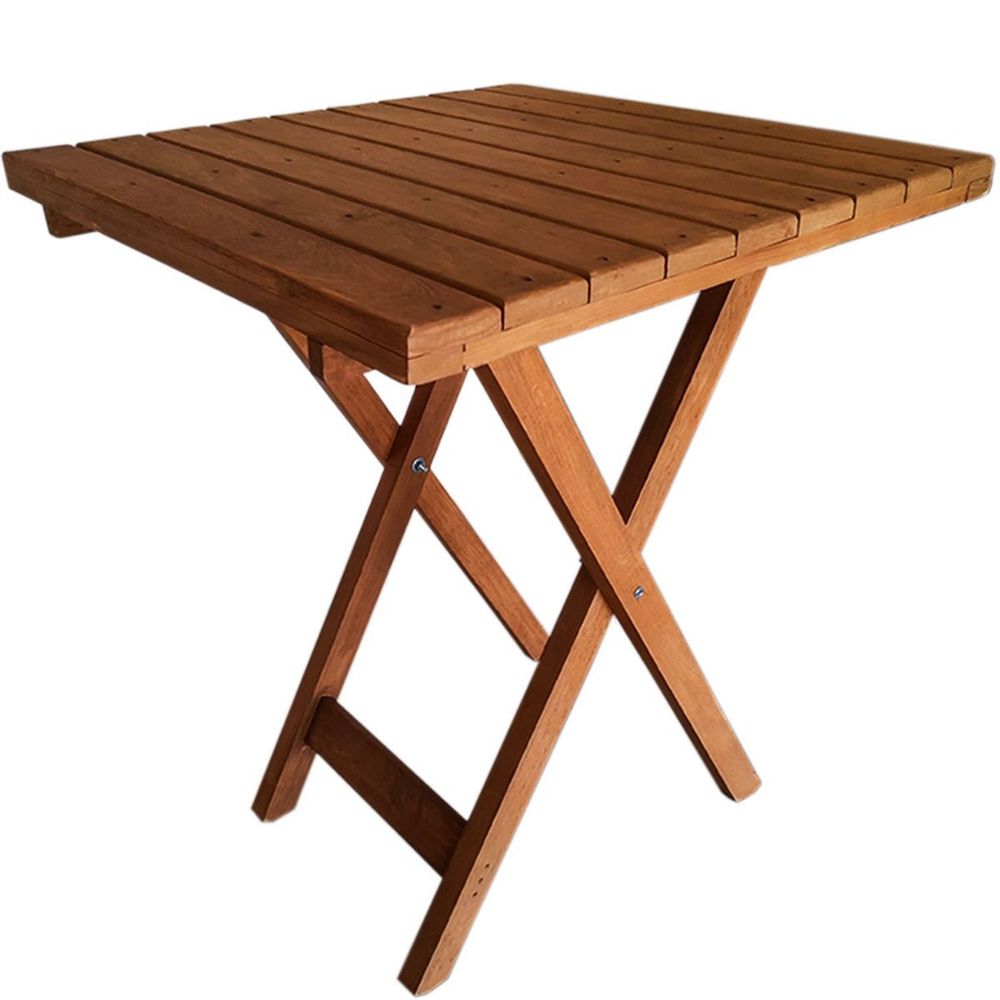 Mesa Alta 60 X 60 cm Cuadrada Bosque Madera Café