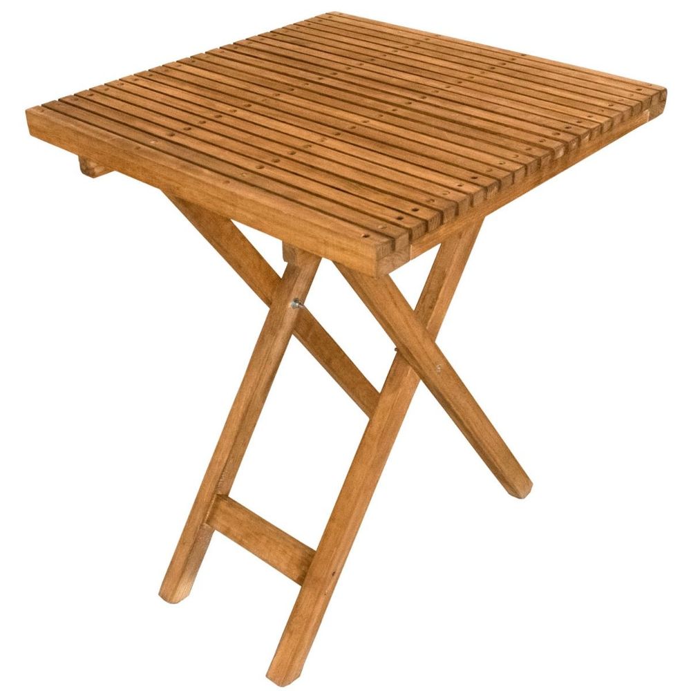 Mesa Plegable X cm Cuadrada Terraza Madera Caf