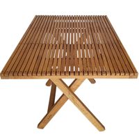 Mesa Plegable X cm Rectangular Terraza Madera Caf