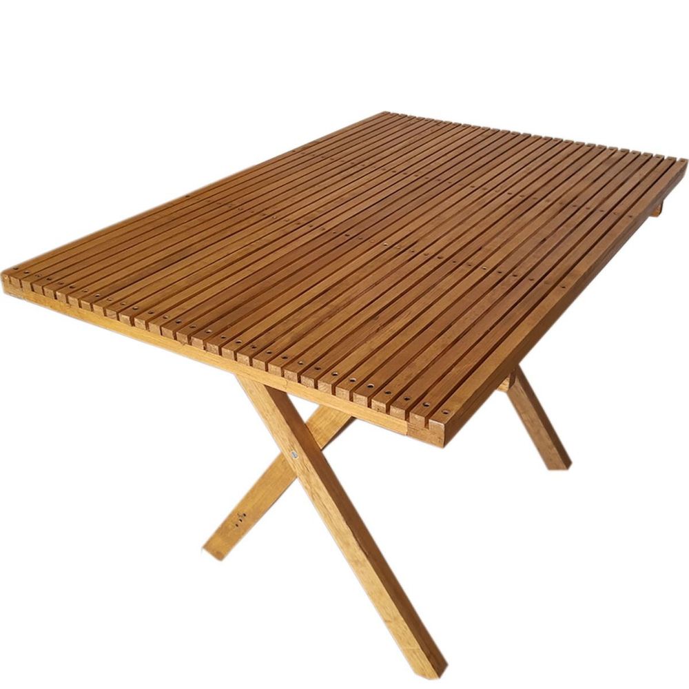 Mesa Plegable X cm Rectangular Terraza Madera Caf