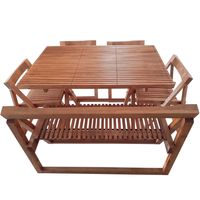 Set De Jardin Piezas Terraza Madera Caf