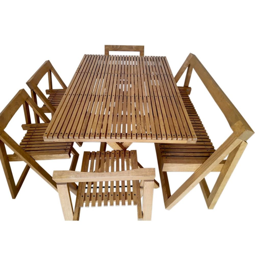 Set De Jardin Piezas Terraza Madera Caf