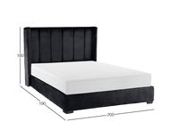 Cama King Size  Lenne Negro  Terciopelo