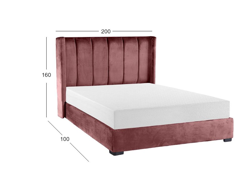 Cama King Size Lenne Rosa Bella Terciopelo