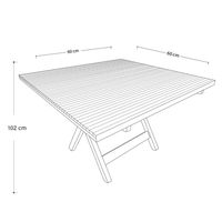 Mesa Alta 60 X 60 cm Cuadrada Terraza Madera Café