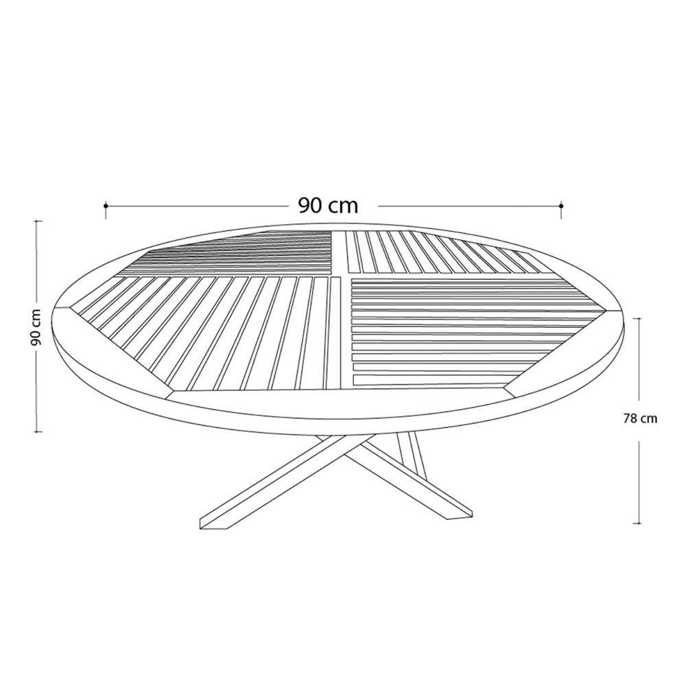 Mesa Redonda Jardin Madera Caf