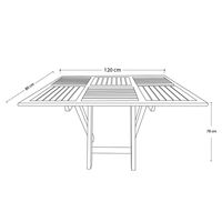 Mesa X cm Rectangular Jardin Madera Caf