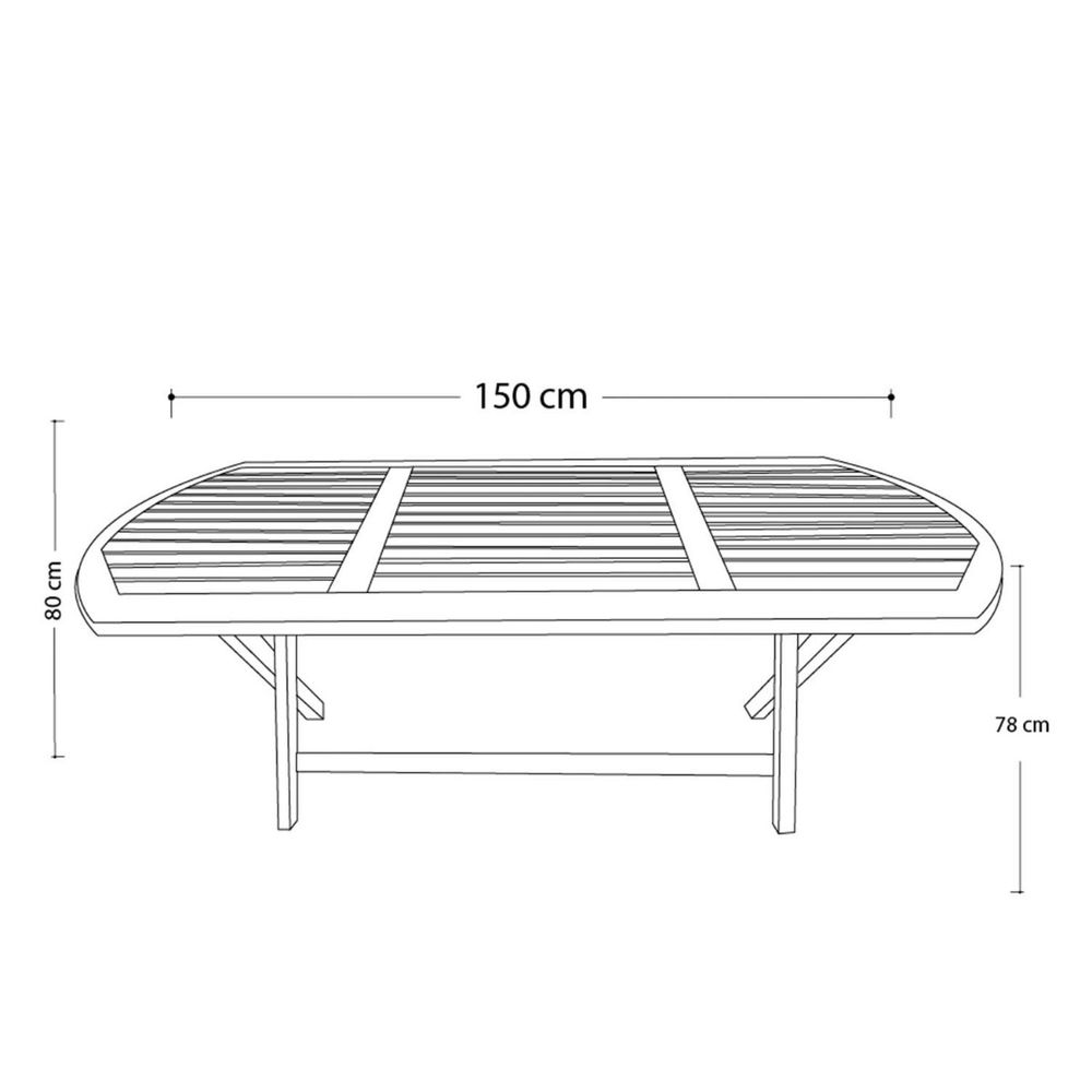 Mesa X cm Ovalada Jardin Madera Caf