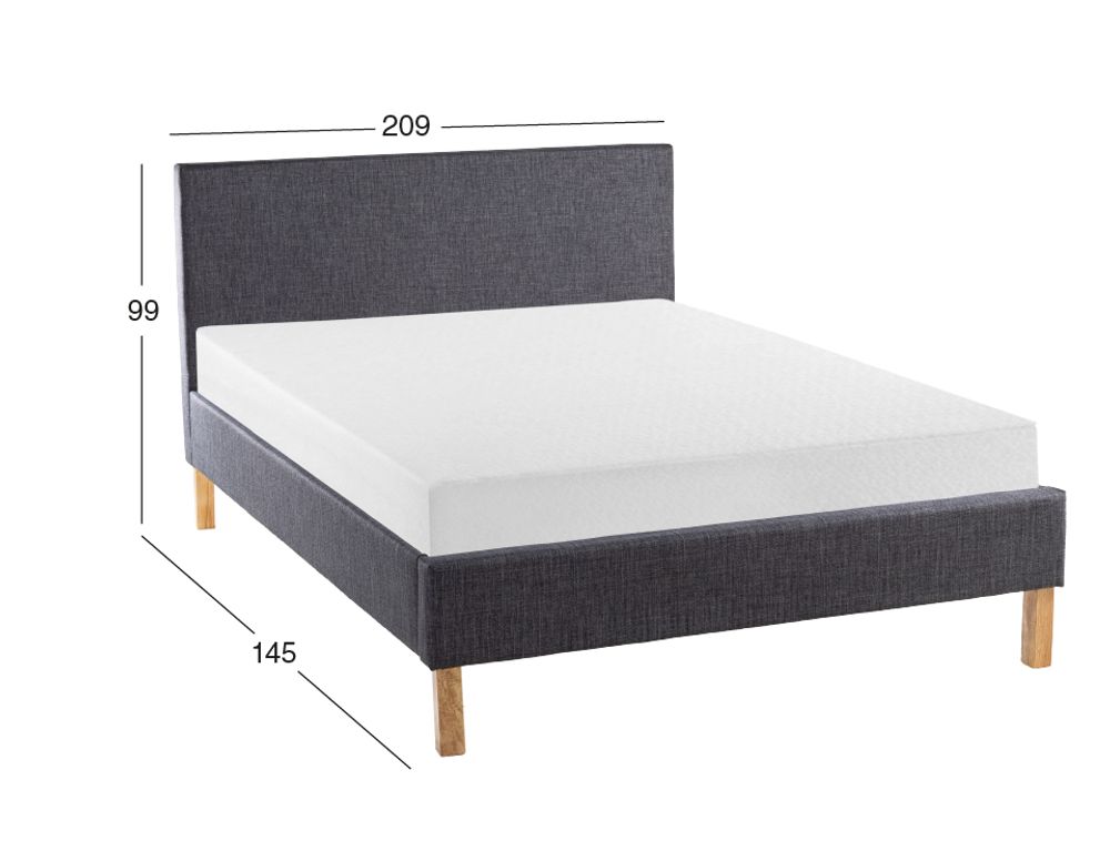 Cama Matrimonial Yelome II Gris Oxford Linato