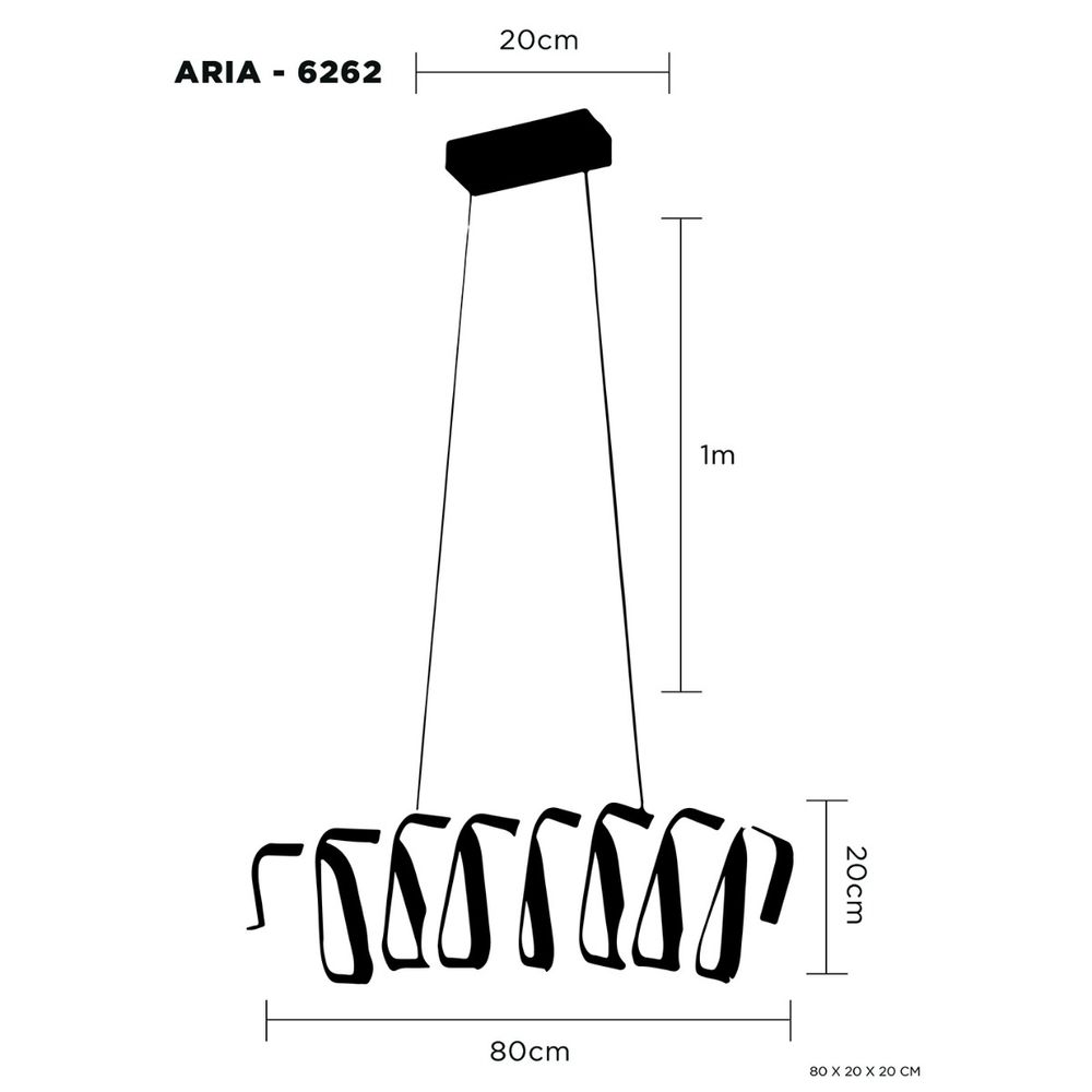 Lampara Colgante Led Aria Aluminio Blanco