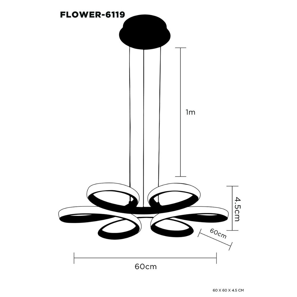 Lampara Colgante Led Flower Aluminio Blanco