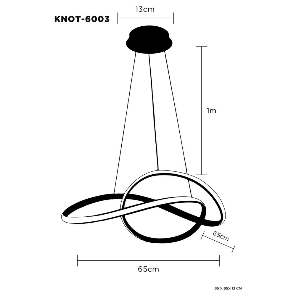 Lampara Colgante Led Knot Aluminio Blanco