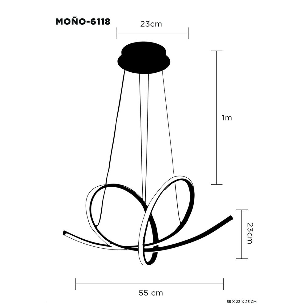 Lampara Colgante Led Moño Aluminio Blanco