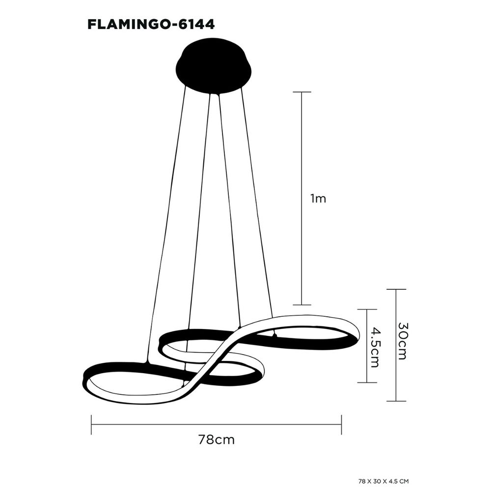 Lampara Colgante Led Flamingo Aluminio Dorado