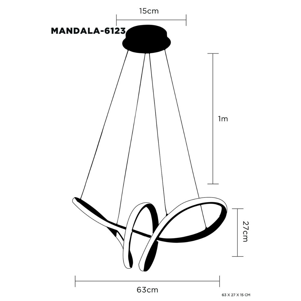 Lampara Colgante Led Mandala Aluminio Dorado