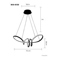 Lampara Colgante Led Rio Aluminio Dorado