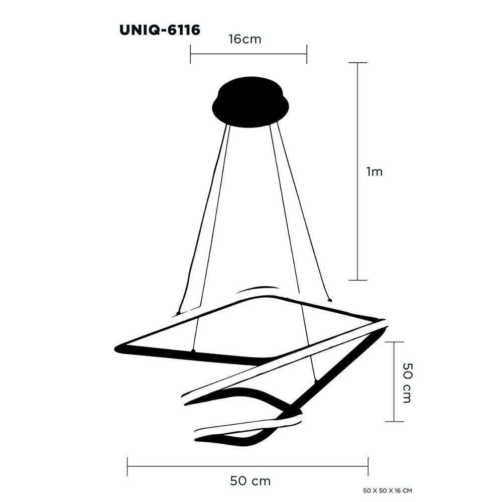 Lampara Colgante Led Uniq Aluminio Dorado