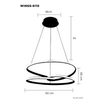 Lampara Colgante Led Wings Aluminio Dorado