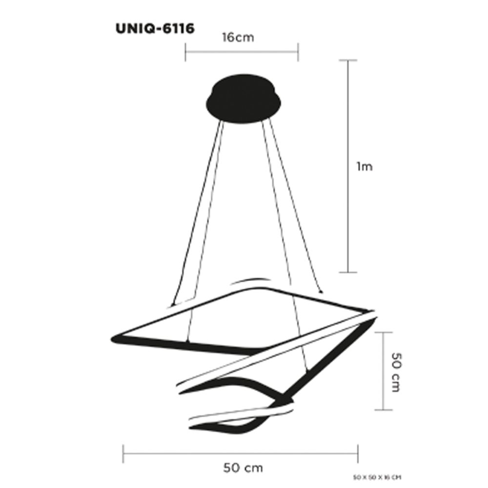 Lampara Colgante Led Uniq Aluminio Negro