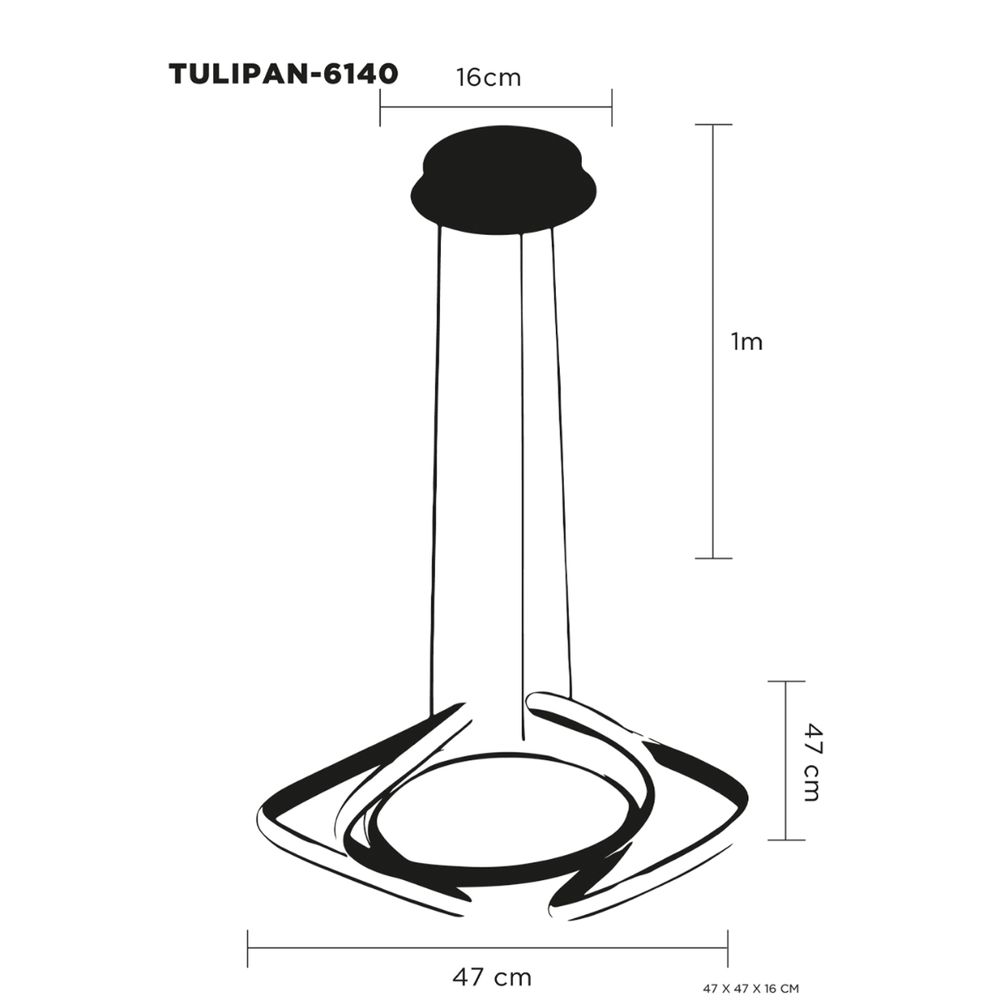 Lampara Colgante Led Tulipan Aluminio Plata