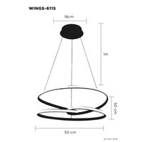 Lampara Colgante Led Wings Aluminio Plata