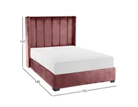 Cama Matrimonial Lenne Rosa Terciopelo