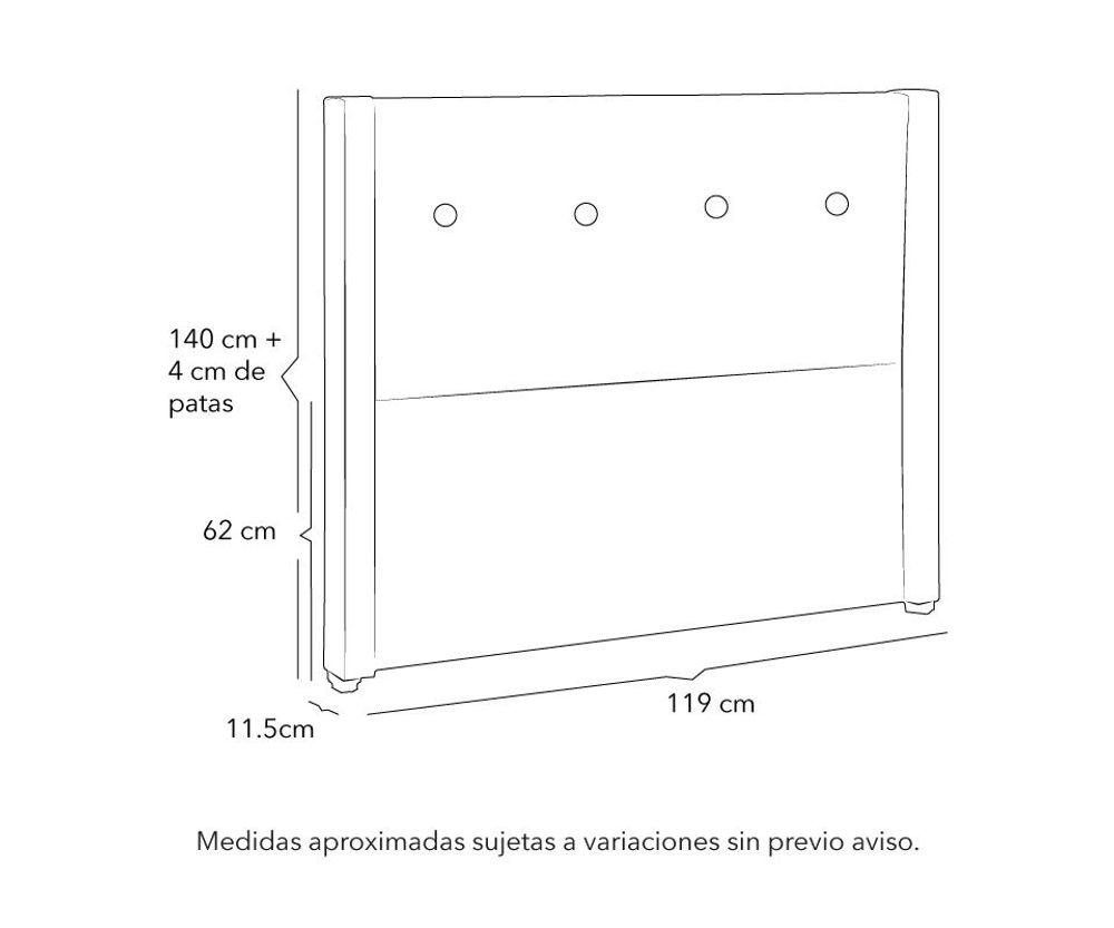 Cabecera Individual Toledo Tela Beige