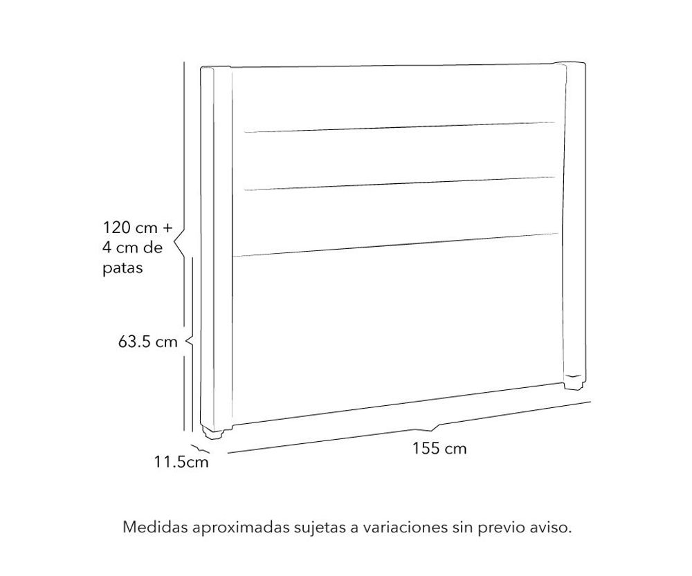 Cabecera Matrimonial Lugo Tela Beige