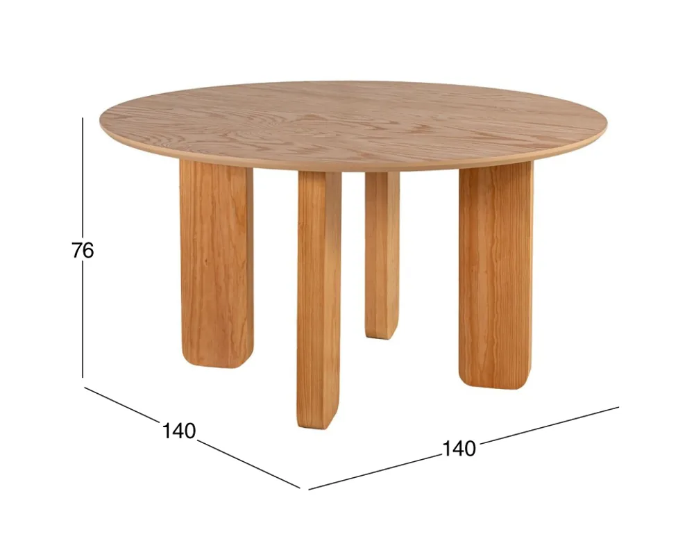 Mesa Comedor Redonda 140 cm Osaka By Alan Soria Encino