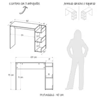 Escritorio Con Librero
 Shelf Madera Gris