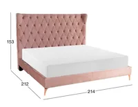 Cama King Size Aysel Rosa