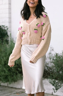 Clarisse Floral Knit Cardigan